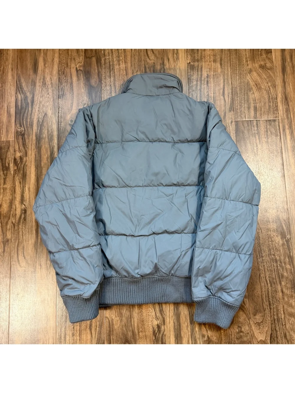 Vintage Y2K Abercrombie & Fitch Down Puffer Jacket Medium Grey Yellow Winter